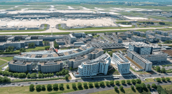 Le D&ocirc;me vue a&eacute;rienne - Roissypole - &copy; Groupe ADP - 600