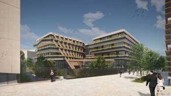 Le futur si&egrave;ge de Lidl. &copy; Atelier M3